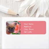 Roze Franse Bulldog adresetiketten Etiket (Insitu)