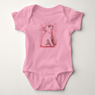 roze Franse Bulldog baby Romper