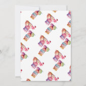 Roze Franse Cafe Tea Verjaardagsfeest Kaart (Achterkant)