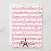 Roze Franse feestelijke uitnodigingen voor meisje (Achterkant)