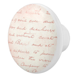 Roze Franse handschrift keramische vormroedel Knop