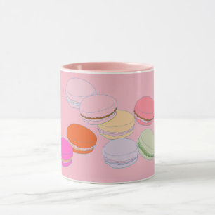 Roze Franse Mok Macaron Coffeee