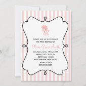 Roze Franse poedel Verjaardag Kaart (Voorkant)