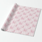 Roze Franse poedels op plaid Cadeaupapier (Uitgerold)