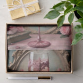 Roze Franse Rococo Champagne Glas Decoupage Papier (Geschenk)