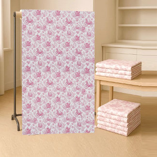 Roze Franse Toile De Jouy Pastoraal Scène Met Karo Stof