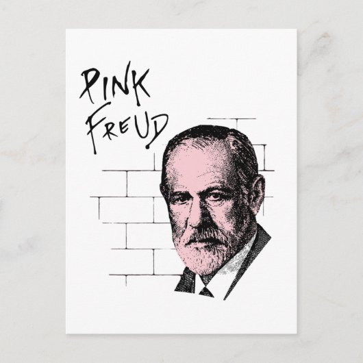 Roze Freud Sigmund Freud Briefkaart (Voorkant)