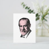 Roze Freud Sigmund Freud Briefkaart (Staand voorkant)