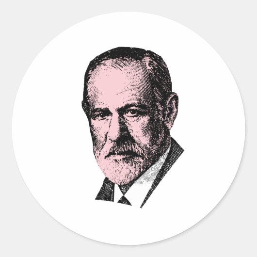 Roze Freud Sigmund Freud Ronde Sticker (Voorkant)