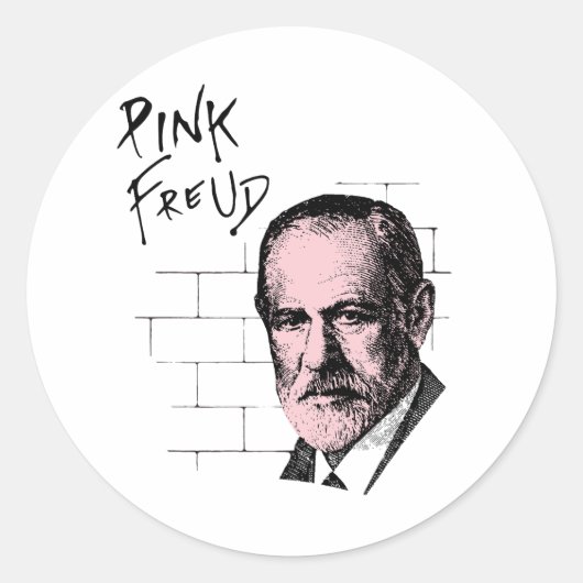 Roze Freud Sigmund Freud Ronde Sticker (Voorkant)