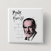 Roze Freud Sigmund Freud Vierkante Button 5,1 Cm (Voorkant)