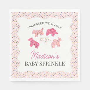 Roze Frosted Animal Cookies Baby Sprinkle Servet