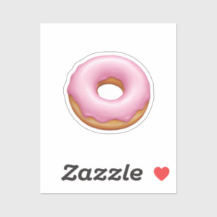Roze Frosted Donut Emoji Art Sticker