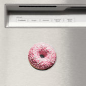 Roze Frosted Donut Fun Food Magnet Magneet (Insitu (Vaatwasser))