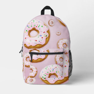 Roze Frosted Donuts met Sprinkles Patroon Bedrukte Rugzak