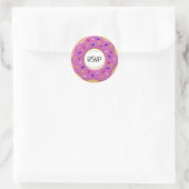 Roze Frosted Sprinkles RSVP Donut Envelope Seal Ronde Sticker (Tas)