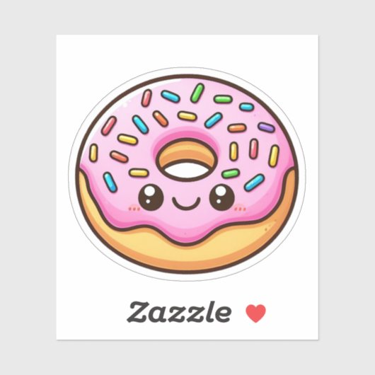 Roze Frosting Donut Custom-Cut Vinyl Stickers (Vel)