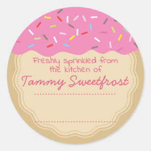 Roze Frosting strooit uit de keuken van de bakkeri Ronde Sticker