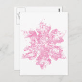 Roze Frosty Snowflake-ontwerp Briefkaart (Voorkant / Achterkant)