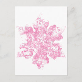 Roze Frosty Snowflake-ontwerp Briefkaart