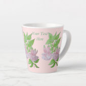 Roze fuchesbloem met bladeren bloem latte mok (Rechterhoek)