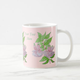 Roze fuchesbloem met verfkunst koffiemok
