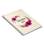 Roze Fuchsia Floral Poppies met de beste mam ooit Notitieboek (Rechterzijde)