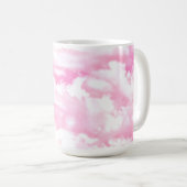 Roze Fuchsia Gelukkige Wolken Decor Koffiemok (Voorkant rechts)