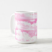 Roze Fuchsia Gelukkige Wolken Decor Koffiemok (Voorkant links)