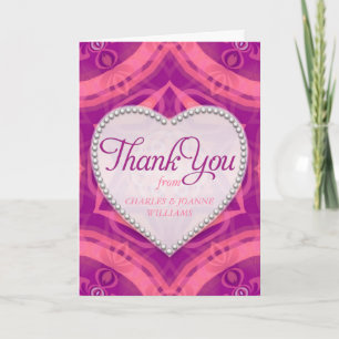 Roze Fuchsia Liefdeshart Trouw Dank Kaarten