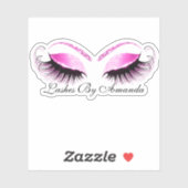 Roze Fuchsia Makeup Artist Lashes Extension Studio Sticker (Vel)