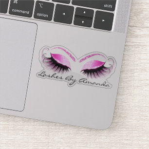 Roze Fuchsia Makeup Artist Lashes Extension Studio Sticker