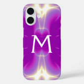 ROZE FUCHSIA PAARSE FRACTALE LICHTGOLVEN MONOGRAM Case-Mate iPhone CASE (Achterkant)