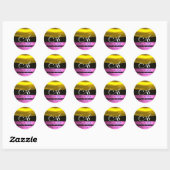 ROZE FUCHSIA PAARSE GOUDEN MONOGRAM RONDE STICKER (Vel)