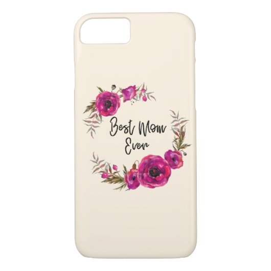 Roze Fuchsia Poppies Best Mam Ever - Moederdag Case-Mate iPhone Case (Achterkant)