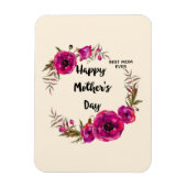 Roze Fuchsia Poppies Best Mam Ever - Moederdag Magneet (Verticaal)