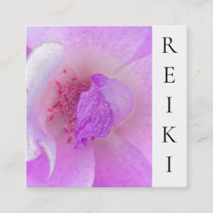 *~* Roze Fuchsia Violet Roos Floral Yoga Reiki Vierkante Visitekaartje