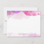 Roze Fuchsia Violet Waterverf Jouw naam toevoegen Notitiekaartje (Voorkant)