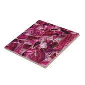 Roze Fuchsia White Agate Gold Geometric Triangles Tegeltje (Zijkant)