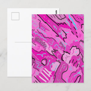 Roze! Fun met Abstracte kunst Briefkaart