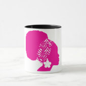 Roze Funk Afro Puff Chick Mok (Midden)