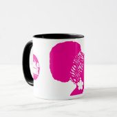 Roze Funk Afro Puff Chick Mok (Voorkant links)