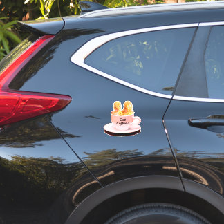 Roze Funny Coffee Meme Mok Kute Chicken Chickens Sticker