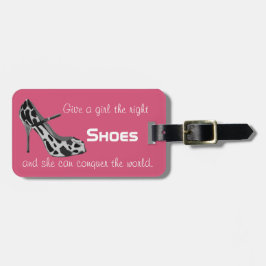 Roze  Funny Shoes Quote Bagagelabel