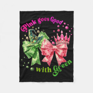 Roze gaat goed met groene grappige Halloween-heks Fleece Deken