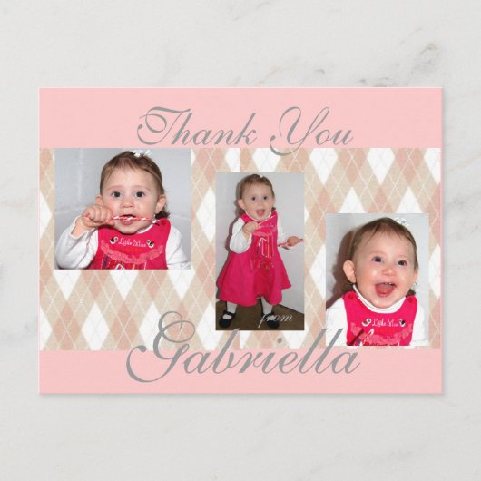 Roze gabbys 1... briefkaart (Voorkant)