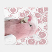 Roze Galah Cockato Fleece Deken (Voorkant (Horizontaal))