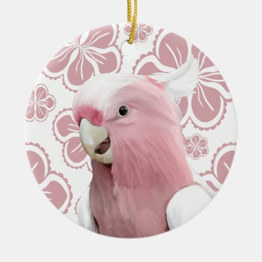 Roze Galah Cockato Keramisch Ornament (Voorkant)