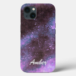 Roze Galaxy Glitters Abstract Persoonlijk iPhone 13 Hoesje