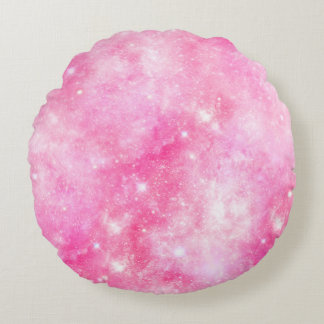 Roze Galaxy Universe Rond Kussen
